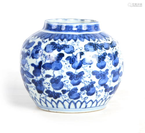 A CHINESE MING BLUE AND WHITE WANLI VASE of bulbou
