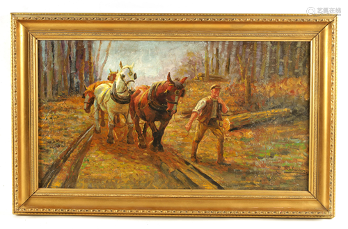 E. RICHARDSON AN EARLY 20TH CENTURY OIL ON CANVAS