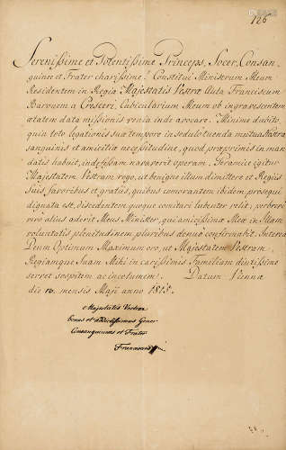 Franz II. Brief in Latein mit