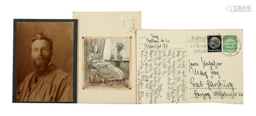Max Frey. Sammlung von 18 eigenhändigen Briefen und Postkart...
