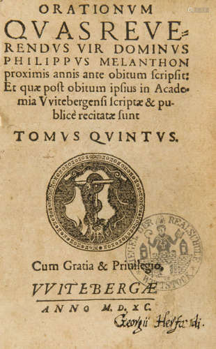 Philipp Melanchthon. Orationum quas