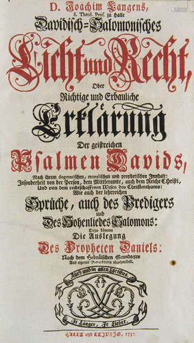 J. Lange. Davidisch-Salomonisches