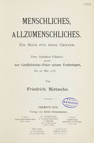 Friedrich Nietzsche. Menschliches,