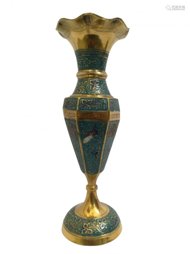 Ethnic pure brass vase with charm of modern art