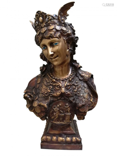 Brass Bust of a woman
