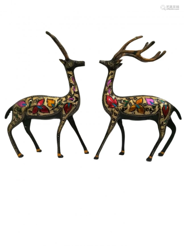 Pure brass pair of deers in love