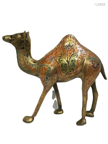 Pure brass royal camel with delicate engraving