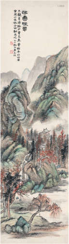 陆恢（1851～1920） 1905年作 浮峦暖翠图 立轴 设色纸本