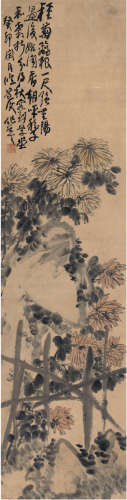 蒲华（1832～1911） 1903年作 菊花图 立轴 设色纸本