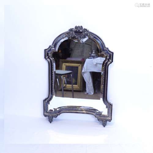 TRES BEAU MIROIR A POSER DE STYLE LOUIS XVI EN ARGENT MASSIF...