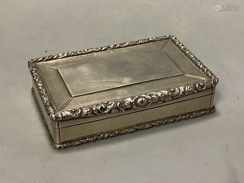 A William IV silver rectangular snuff box, Edward Smith, Bir...