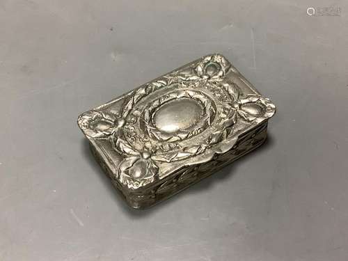 A late 19th century Hanau white metal snuff box, by Karl Kur...