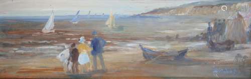 § Ronald Ossory Dunlop (1894-1973)Figures on the shoreOil on...