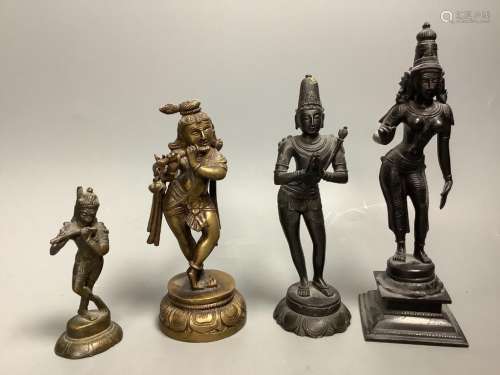 Four Thai bronze deities