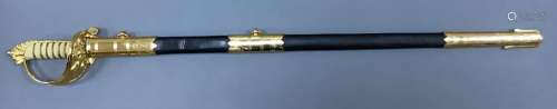 A QEII 1827 pattern naval officer's sword, Crown Swords, Eng...