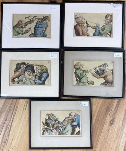 Tim Bobbin (John Collier 1708-1786), a set of five framed en...