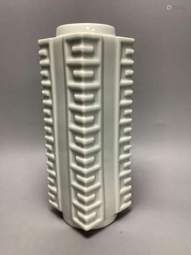 A Japanese porcelain cong vase, height 31cm