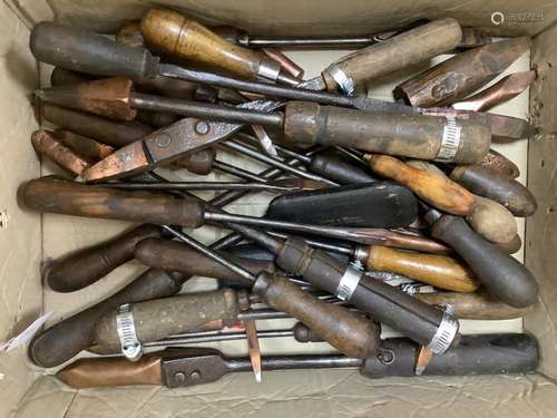 A quantity of carpenter's tools