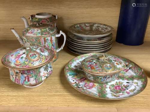 A collection of 19th century Chinese Export famille rose tab...