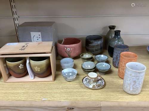 A Satsuma miniature cup and saucer and a collection of Japan...