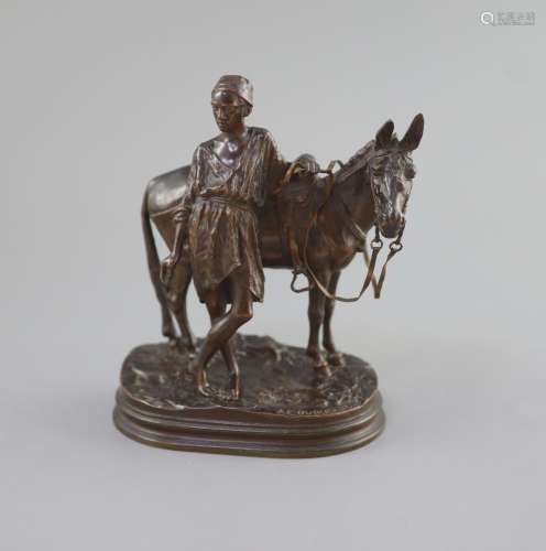 Alfred E. Dubucand (1828-1894) a bronze of a North African b...