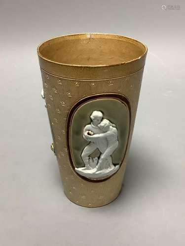 A Doulton Lambeth ‘Football & Rugby’ cup, dated 1891, height...