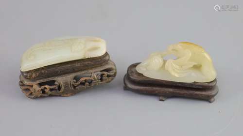 Two Chinese pale celadon jade carvings, 18th/19th century,th...