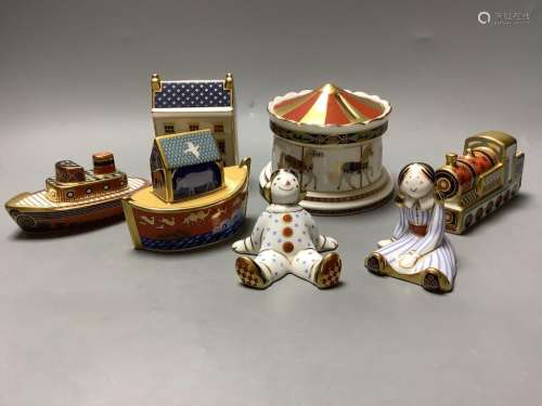 A Royal Crown Derby Treasures of Childhood Carousel money bo...