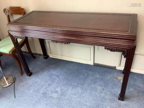 A 20th century Chinese hardwood side or serving table, width...