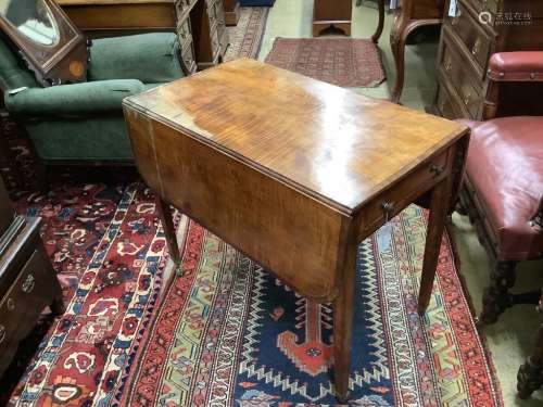 A George III satinwood Pembroke table, width 50cm, depth 87c...