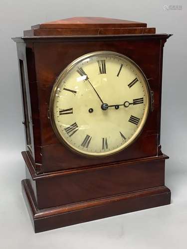 A Victorian mahogany twin fusee bracket clock, height 40cm w...