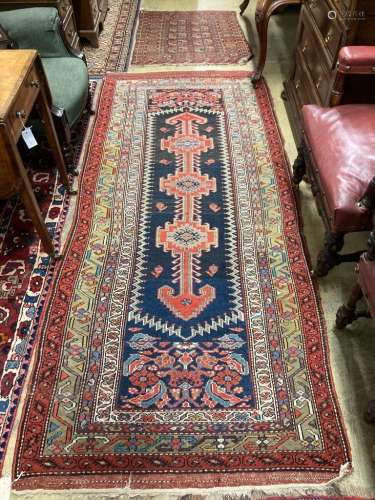 A Hamadan runner and a Tekke Bokhara small rug, larger 260 x...