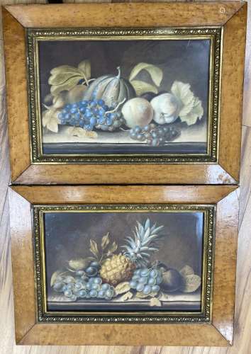 Victorian School, pair of watercolours, Still lifes of fruit...