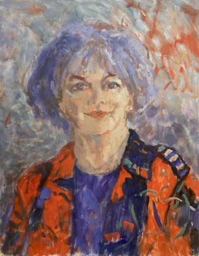 Barbara Doyle (1917-), oil on panel, Portrait of a lady, sig...