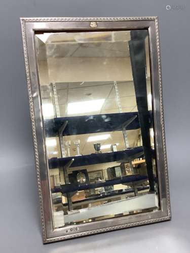 A late Victorian silver mounted rectangular easel mirror, wi...