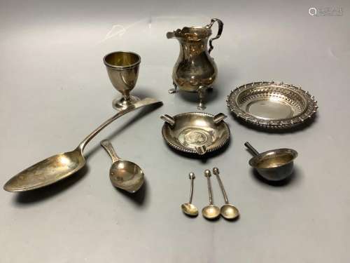 A small group of minor silver including 18th century silver ...