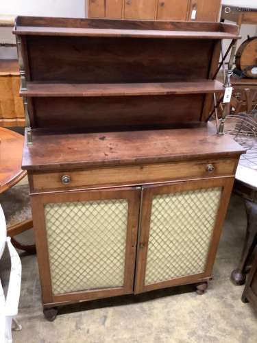 A Regency rosewood chiffonier, width 99cm depth 39cm height ...