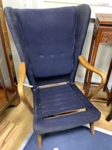 A Howard Keith Bambino armchair, (lacks seat pad) width 66cm...