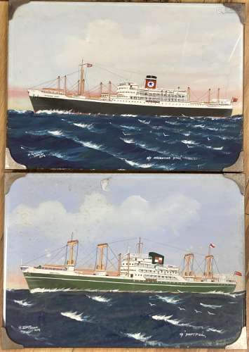 H. Crane, pair of gouaches, MV Argentina Star and MV Swiftpo...