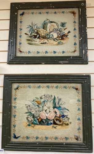 French School circa 1880, A pair of reverse paintings on gla...