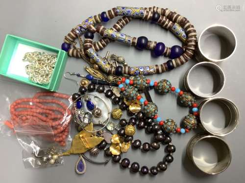 Minor jewellery etc. including coral and freshwater pearl ne...