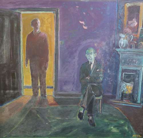 § Harold Mockford (1932-) The Visitor, 1990 Oil on board Ini...