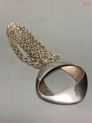 A 1970's Georg Jensen 925S openwork pendant necklace, design...