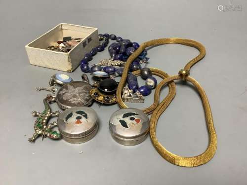 Mixed jewellery and silver including a pair of Edwardian sil...