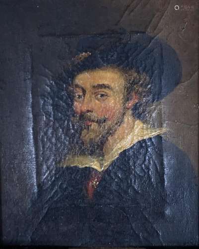 After Rembrandt, oil on canvas, Portrait of a gentleman, 19 ...