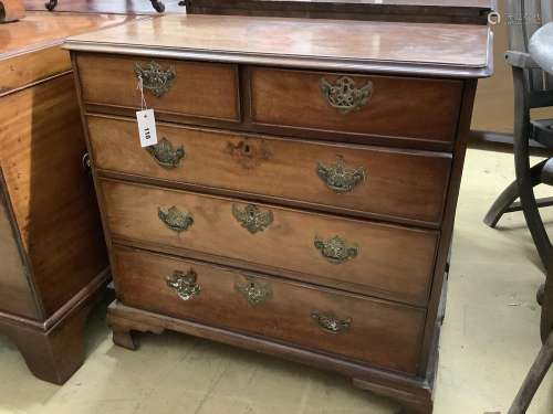 A small 19th century chest of two short and three long drawe...