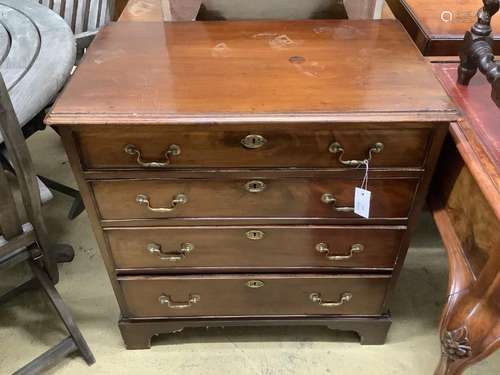 A small George III mahogany four drawer chest, width 78cm, d...