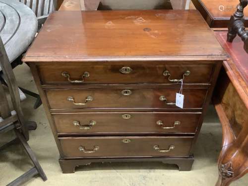 A small George III mahogany four drawer chest, width 78cm, d...