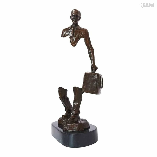 Bruno Catalano Bronze Traveler Statue Sculpture