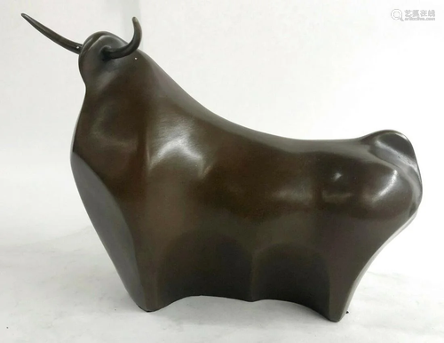 Modern Art Abstract Bull Bronze Figurine BOTERO Statue